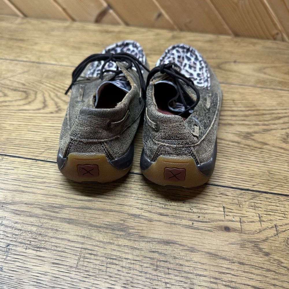 Twisted X Gray and Leopard Print Moccasins - Picture 3 of 6